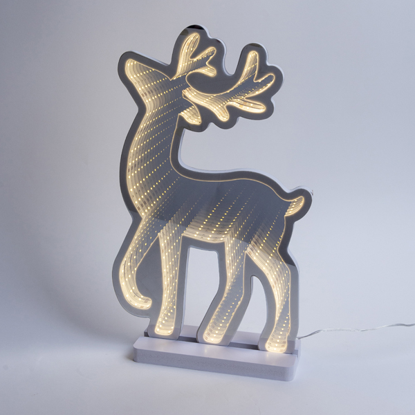 Eurolamp Φωτιζόμενη Χριστουγεννιάτικη Πλαστική Φιγούρα Ελάφι Λευκό Ύψους 40εκ. 600-46602 - second view