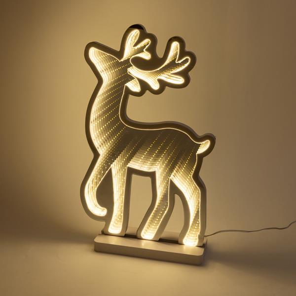 Eurolamp Φωτιζόμενη Χριστουγεννιάτικη Πλαστική Φιγούρα Ελάφι Λευκό Ύψους 40εκ. 600-46602