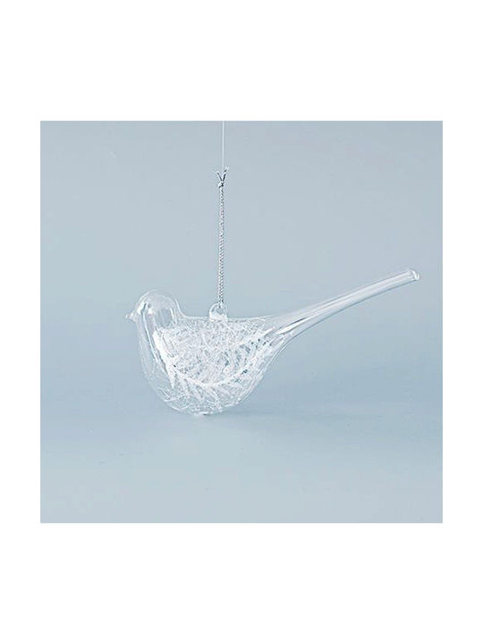 EUROLAMP Σετ Κρεμαστά Στολίδια Πουλάκια Διάφανα Γυάλινα 5x15.8cm 4τμχ  600-45109