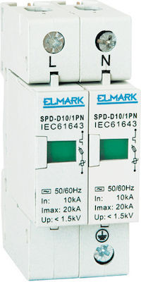 Elmark SPD-C20 Αντικεραυνικό Πίνακα Διπολικό Μέγιστου Ρεύματος Εκφόρτισης 20kA 64203
