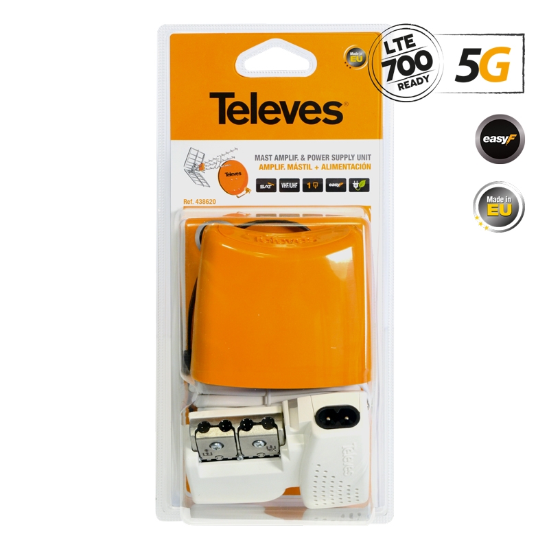 ΣΕΤ TELEVES 438620 NanoKom Kit: ΕΝΙΣΧΥΤΗΣ ΙΣΤΟΥ 5G LTE + PSU 12V UHF/VHF/SAT. ΕΝΙΣΧΥΤΗΣ ΙΣΤΟΥ UHF (κανάλια 21...48), VHF/FM
