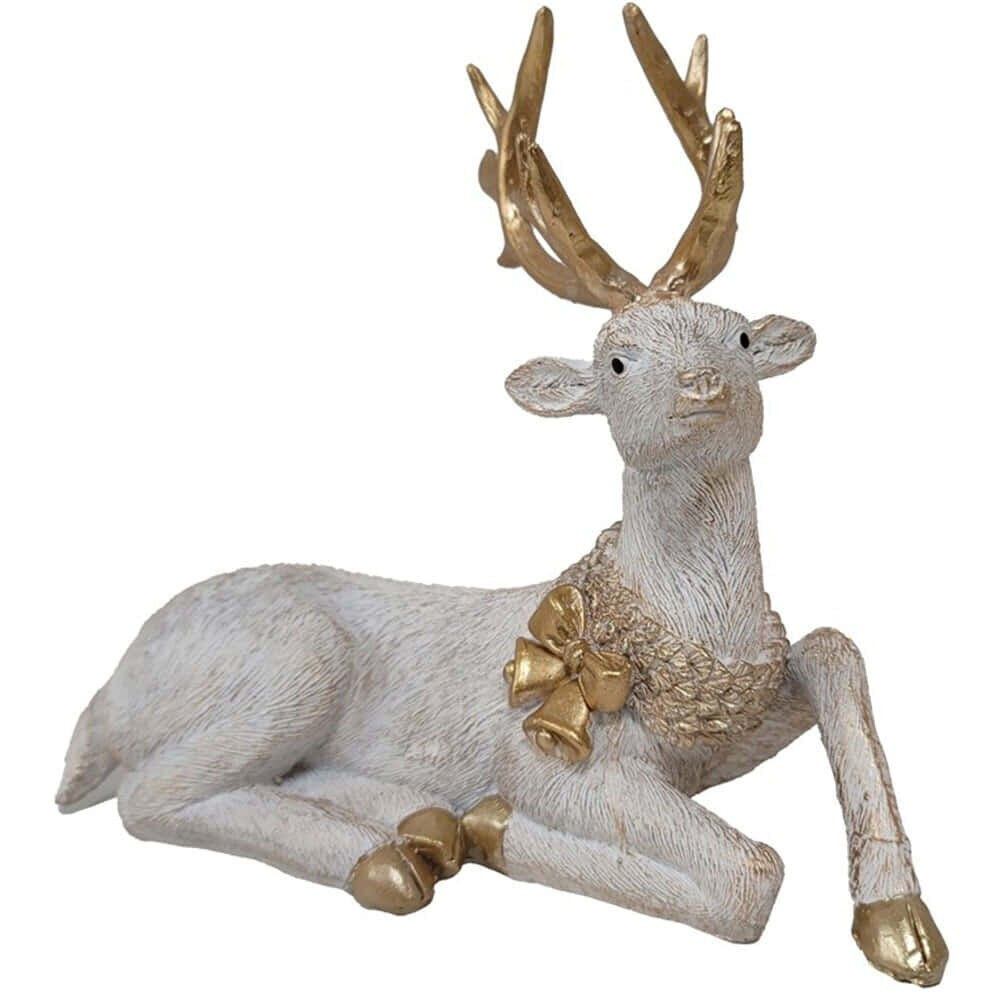 LIANOS Χριστουγεννιάτικη Διακοσμητική Φιγούρα Ελάφι 26143 19,5cm White-Gold 