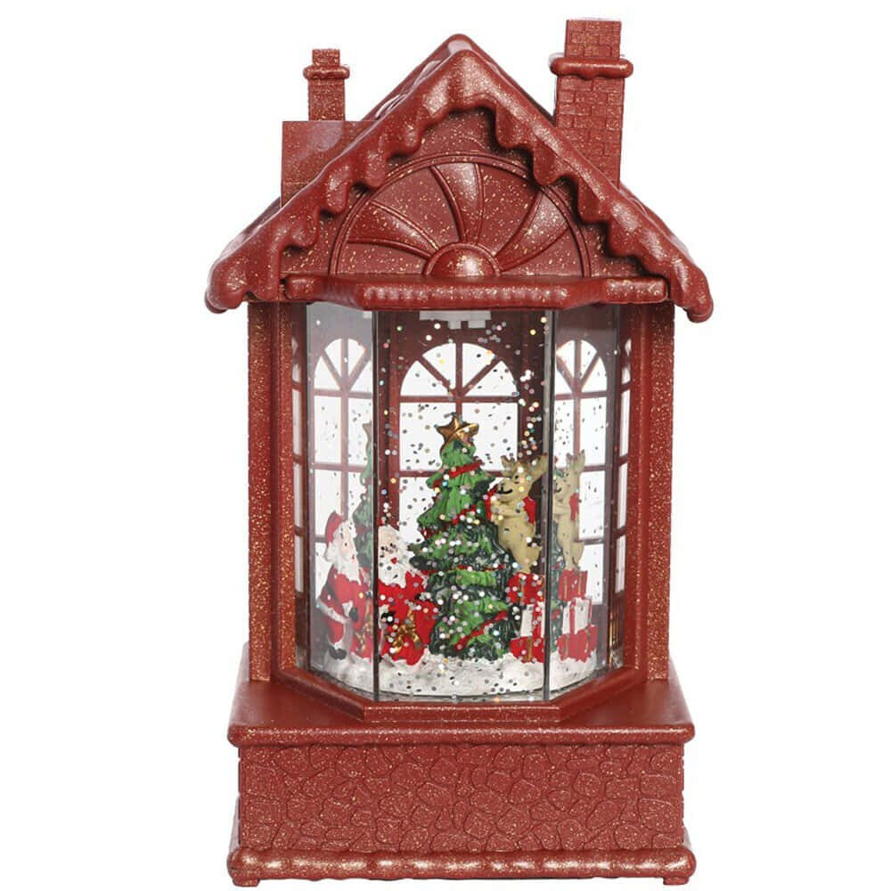 LIANOS Χριστουγεννιάτικο Διακοσμητικό Σπίτι Χιονόμπαλα Με Φώς Και Μουσική Μπαταρίας Και Καλώδιο Usb 10,5 x 8,7 x 20cm 26296  - second view