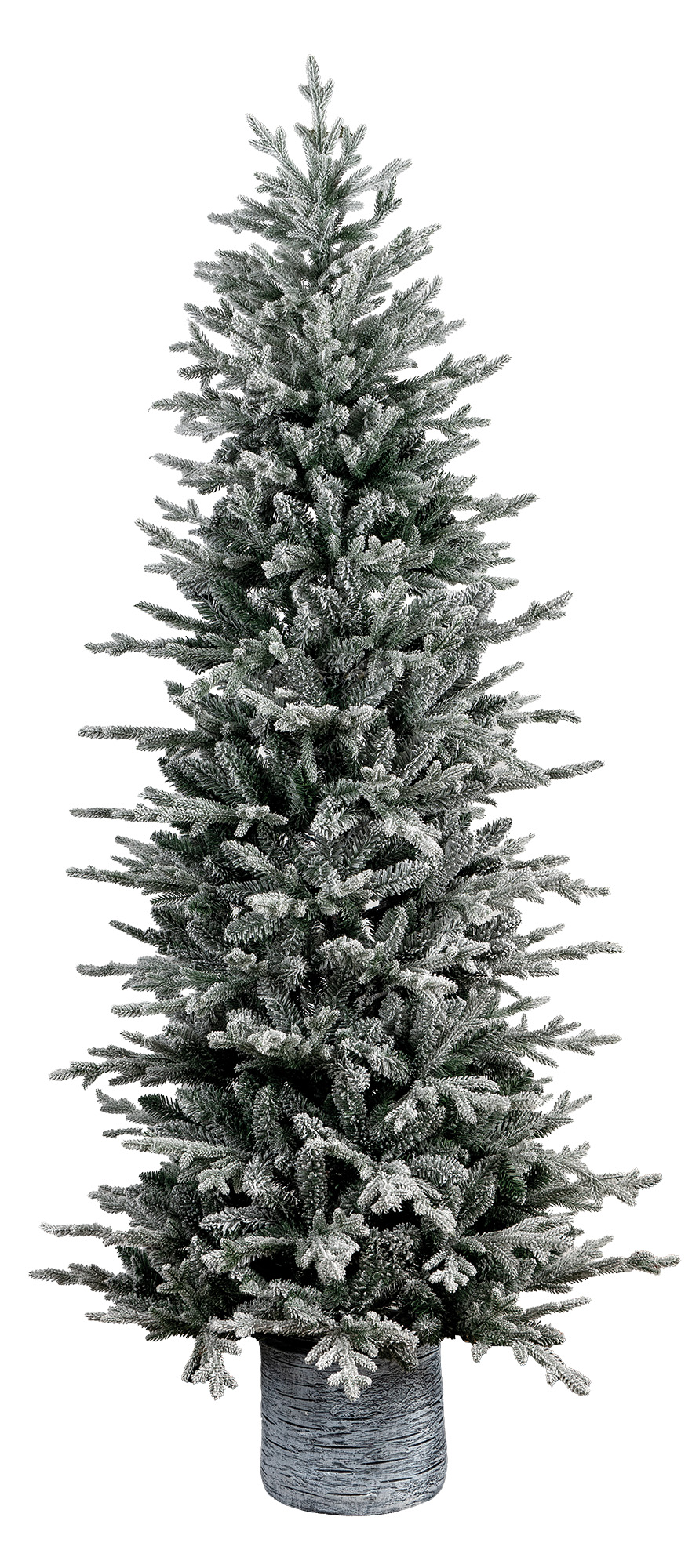 LIANOS Slim Χιονισμένο Χριστουγεννιάτικο Δέντρο Δρυάδα Με Βάση Γλάστρα 150cm 240066