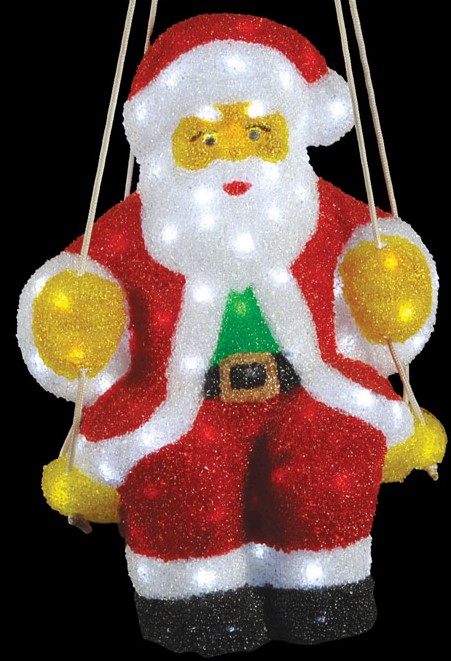 LIANOS 120Led 3D Φωτιζόμενος Ακρυλικός Άγιος Βασίλης Σε Κούνια Με Μετασχηματιστή iP44,50(Η)cm  58866 - second view