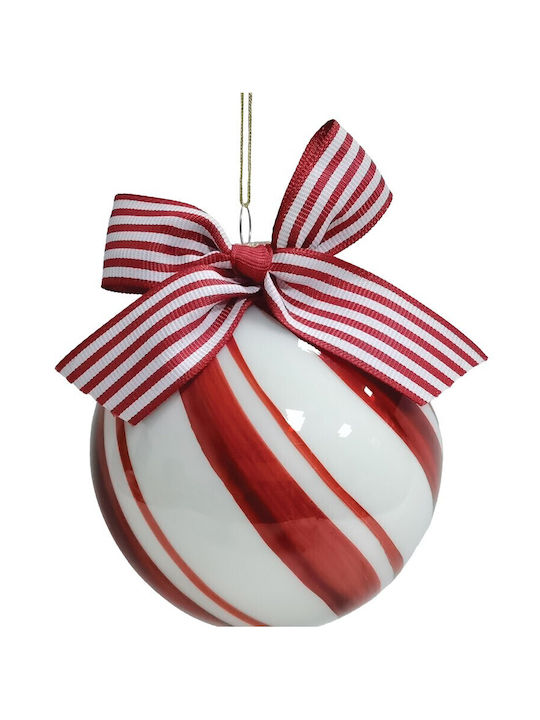 Κόκκινη Γυάλινη Χριστουγεννιάτικη Μπάλα 10cm Σέτ/4 Τεμαχίων Lianos Xmas 26206