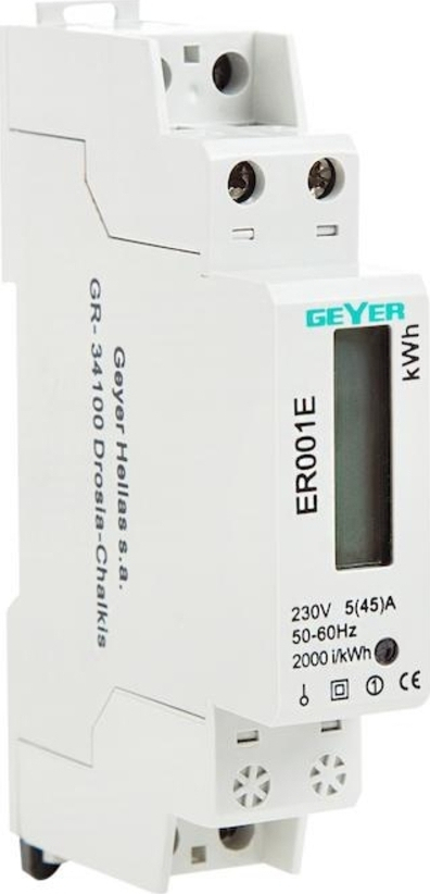 Geyer Μετρητής Παλμών Ηλεκτρολογικού Πίνακα Ψηφιακός Μονοφασικός 32A ER001E